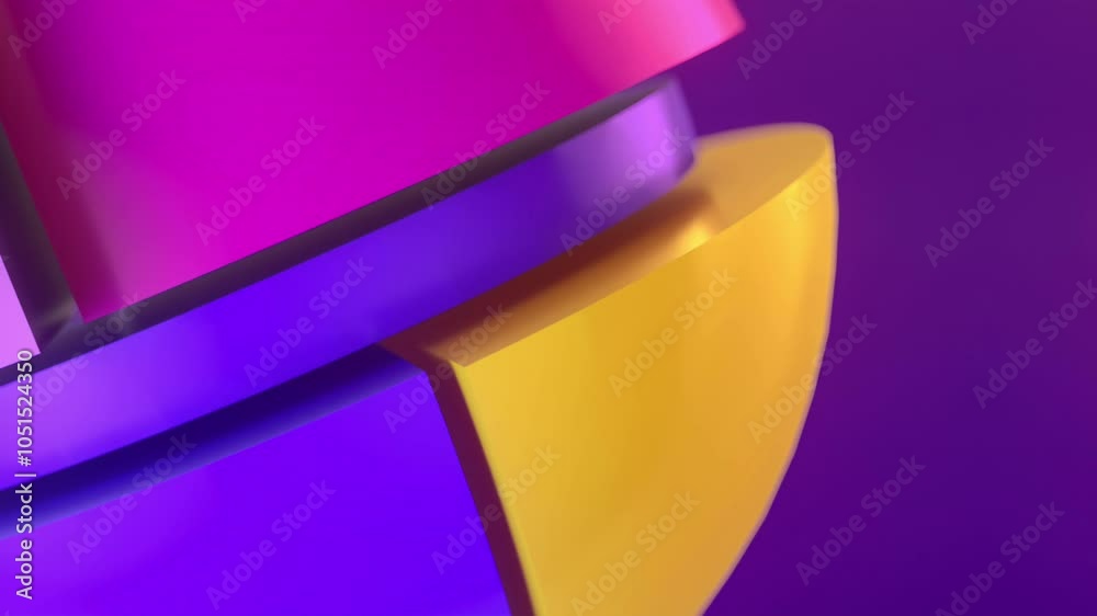 Poster Abstract sphere composed of smoothly moving multicolored segments. 3d rendering