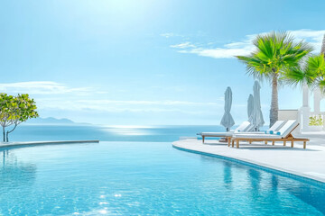 Fototapeta premium Luxury modern style at the exterior beach houses