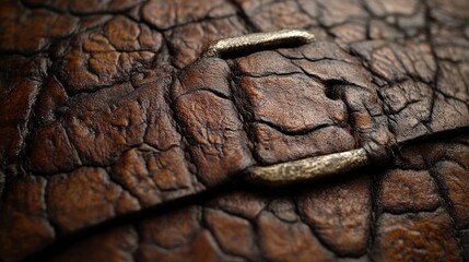 Close-up of a Leather Buckle with Textured Surface