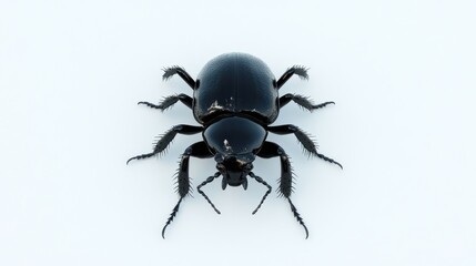 Obraz premium Black Beetle on White Background