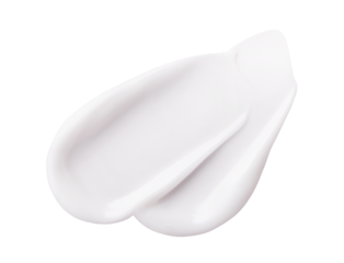 smear of cream texture on transparent background