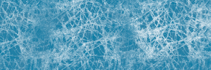 png Banner of abstract art in various shades of blue resembling ice, panoramic format
