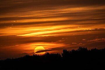 sunset in the mountains