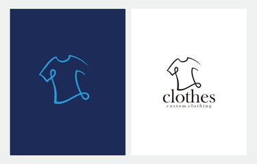 Tshirt shirt clothes blue abstract line logo design vector illustration