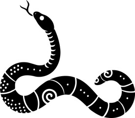 Fototapeta premium 2025 year of the snake on the Chinese calendar. Minimalist illustration of the sixth element of the Chinese calendar