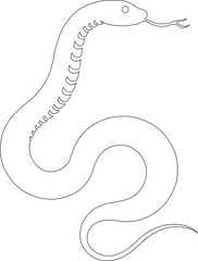 Fototapeta premium Minimalist illustration of the sixth element of the Chinese calendar. 2025 year of the snake on the Chinese calendar. Just outline