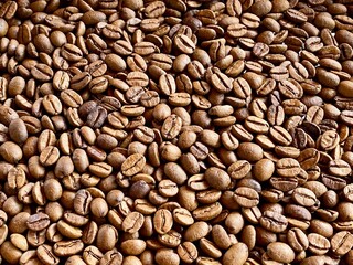 Roasted coffee beans for background