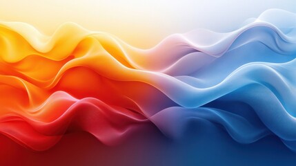 Obraz premium Abstract Gradient Waves in Red, Orange, and Blue