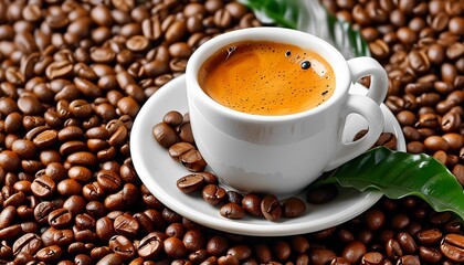 Fresh coffee on a white background