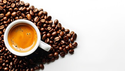 Fresh coffee on a white background