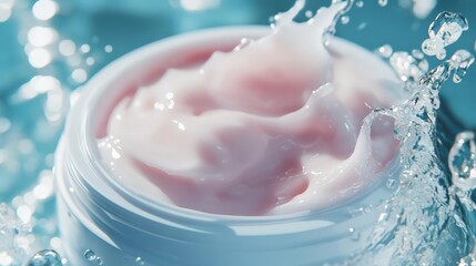 Fototapeta premium Hydrating Cream with Splashing Water.