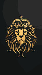 Lion and crown logo isolated background