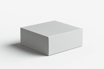 Fototapeta premium White cardboard box with blank surface for branding, product packaging, or design mockup.