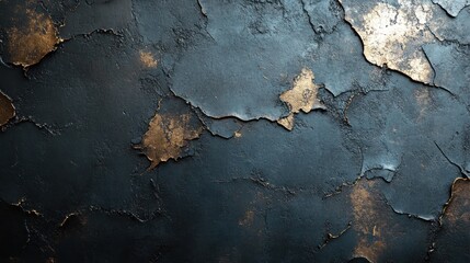 Cracked Black and Gold Textured Surface