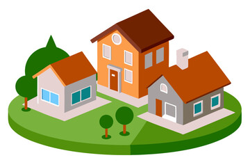 House with white background,3d render
