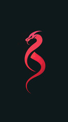 Obraz premium Minimalist S shaped snake logo