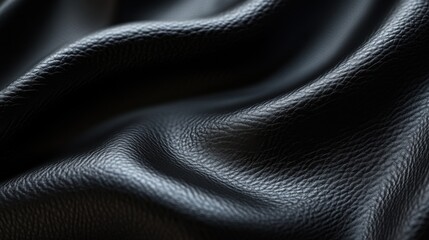Naklejka premium Dark leather texture background with soft lighting, perfect for luxury goods like watches, wallets, or bags.