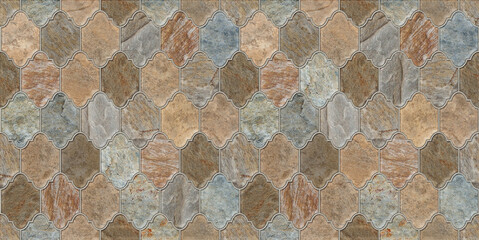 Vintage tiles intricate details for a decorative look. Ceramic paint floor, ornament Collection Patchwork