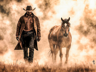 Fototapeta premium Retro Western Scene