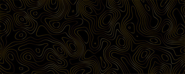 Fototapeta premium Geographic Contour Lines on a Dark Canvas, Creating an Organic, Flowing Background Pattern 