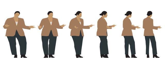 Obraz premium Conceptual fat overweight obese female vs slim fit healthy body after weight loss or diet on white background banner. A fitness, nutrition or obesity, health shape illustration vector as silhouettes