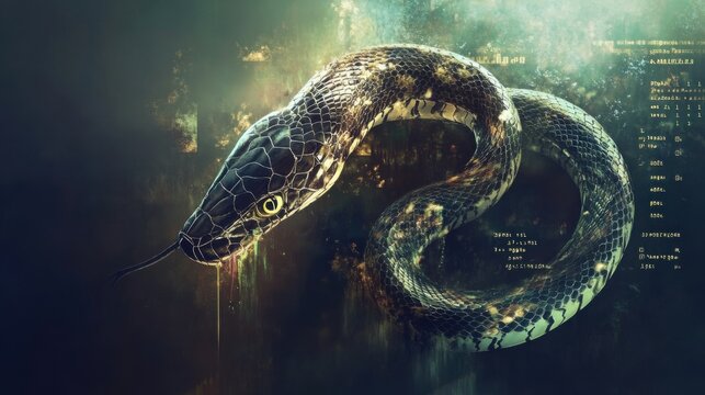 Programming languages: Coder writing code in multiple programming languages, including Python