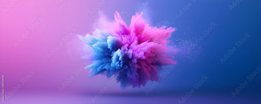 Poster vibrant abstract - isolated colorful visuals with smooth gradients and multi-layered effects on soli