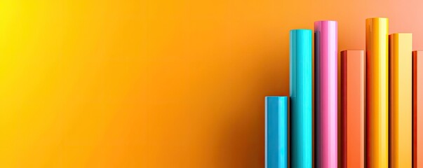 Obraz premium Colorful bars on a bright background, ideal for abstract presentations.