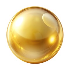 Shiny gold bubble isolated on white
