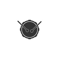 Drum with drum sticks icon isolated on transparent background
