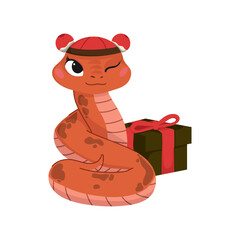 Happy Snake with  Gift