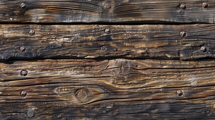 Close-up of wooden surface with exposed nails, suitable for DIY or crafting projects