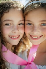 Fototapeta premium Young girls posing for a photo shoot