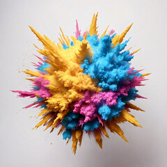 isolated colorful powder explosion 