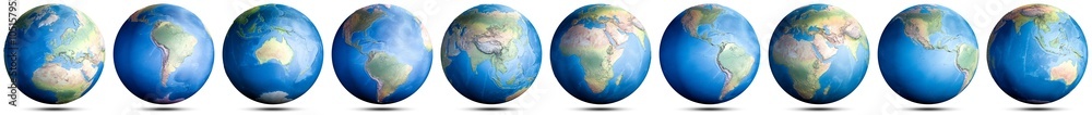 Canvas Prints world globe planet map set
