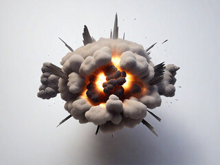 isolated "BoOom!" Onomatopoeia hidden in an explosion, comic book explosion illustration