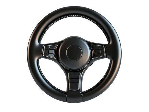 recommend clip art: Black steering wheel on transparent background.