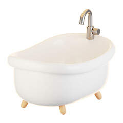 3d rendering bathroom icon concept. 3d render bathtub