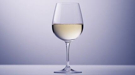 Fototapeta premium Elegant Glass of White Wine on Minimalist Background