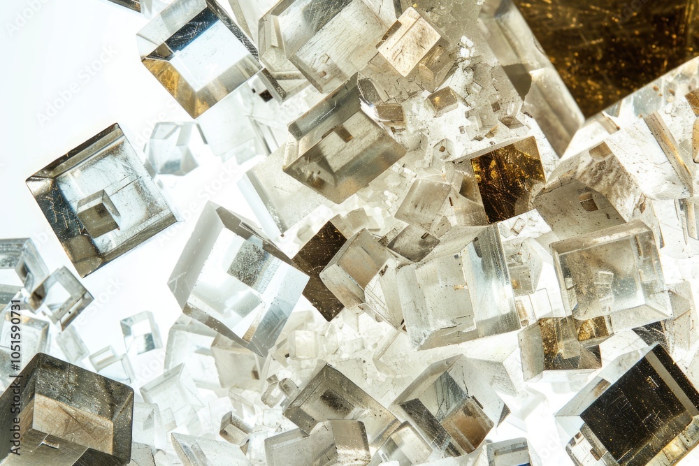 Poster A collection of sparkling crystals suspended from the ceiling, creating a mesmerizing display