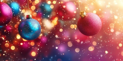 Colorful New Year Celebration Background with Ornaments