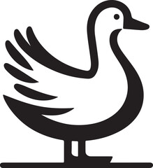 Fototapeta premium Clean Duck Silhouette Vector Isolated on White Background for Minimalist Design