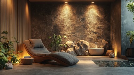 Serene environment featuring a cozy chair, soft cushions, and tranquil elements, inviting relaxation and mindfulness.