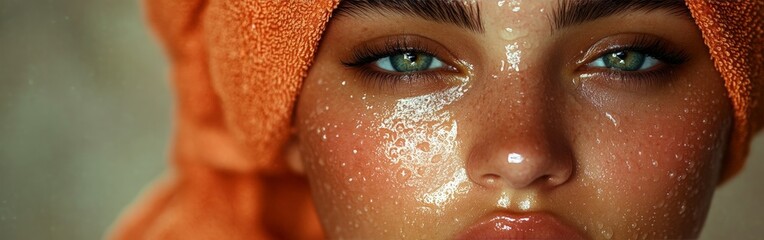 Woman Relaxing with a Hydrating Facial Treatment in a Spa Setting