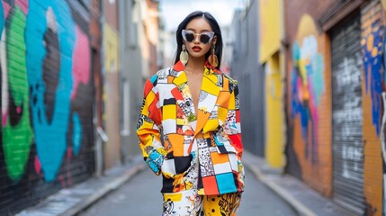 Fototapeta premium Vibrant Street Fashion Ensemble