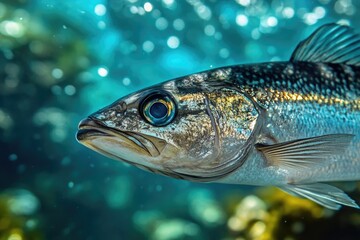 Fototapeta premium A close-up shot of a fish swimming in the water, great for underwater or aquatic-themed projects