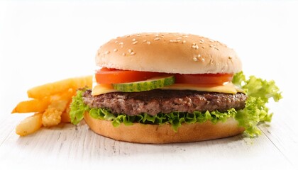 hamburger on a white