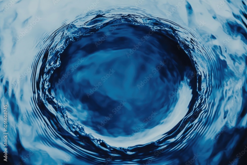 Poster a clear image of a small droplet of water suspended on the surface, perfect for use in scientific or