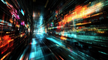 Monitor displaying wellstructured HTMLCSS code with a responsive design layout, focus on clean formatting, focus on, frontend design, vibrant, Fusion, tech office backdrop