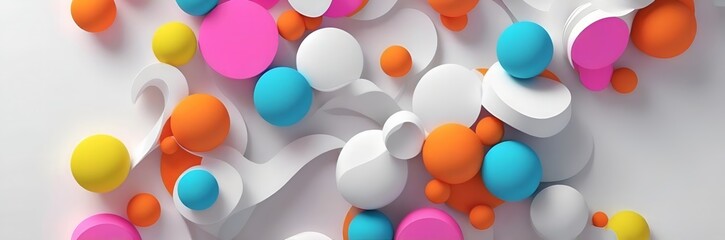 Abstract background with dynamic 3d spheres. Trendy cover or banner